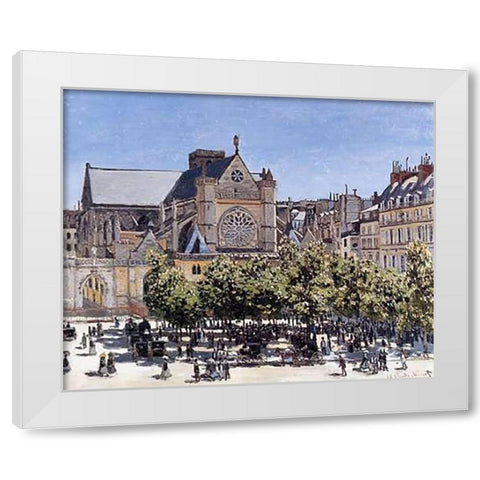 Saint-Germain-LAuxerrois 1866 White Modern Wood Framed Art Print by Monet, Claude