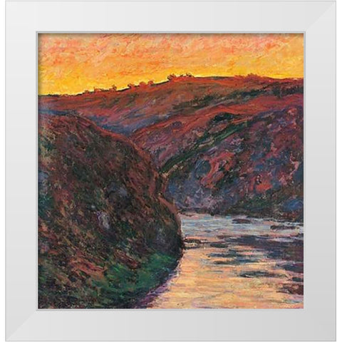 The Creuse Sunset 1889 White Modern Wood Framed Art Print by Monet, Claude