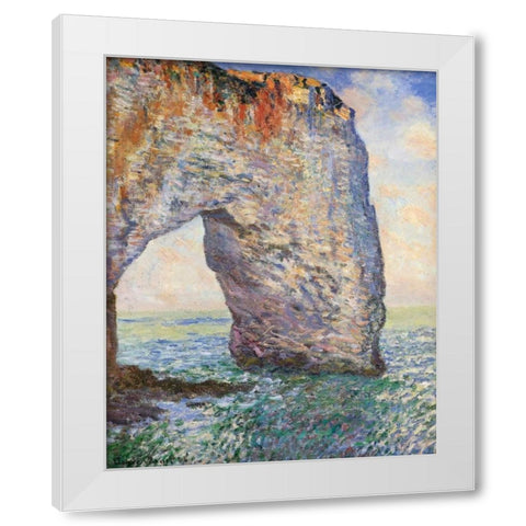 The Manneporte Near Etretat 1886 White Modern Wood Framed Art Print by Monet, Claude