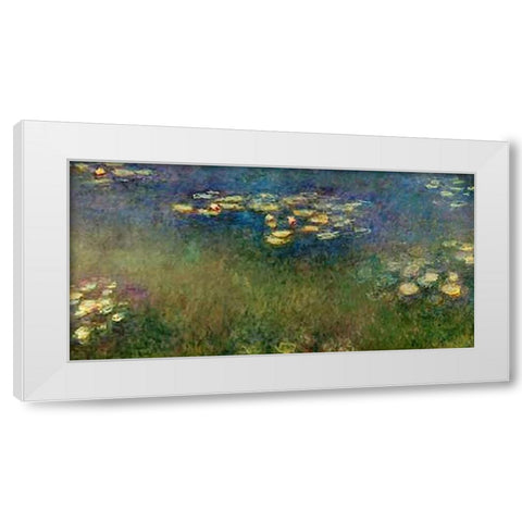 Water Lilies Giverny White Modern Wood Framed Art Print by Monet, Claude