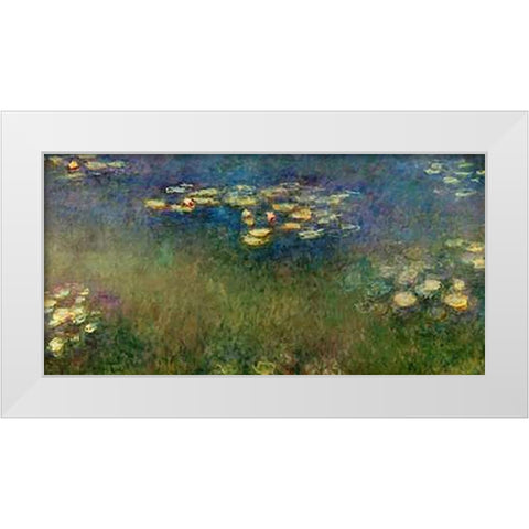 Water Lilies Giverny White Modern Wood Framed Art Print by Monet, Claude