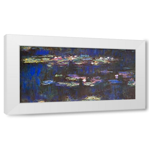 Water Lilies (Detail 2) White Modern Wood Framed Art Print by Monet, Claude
