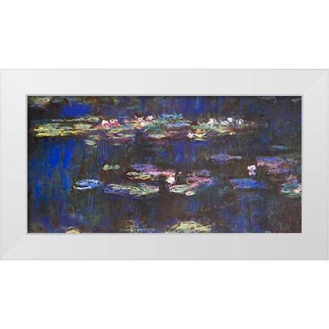 Water Lilies (Detail 2) White Modern Wood Framed Art Print by Monet, Claude