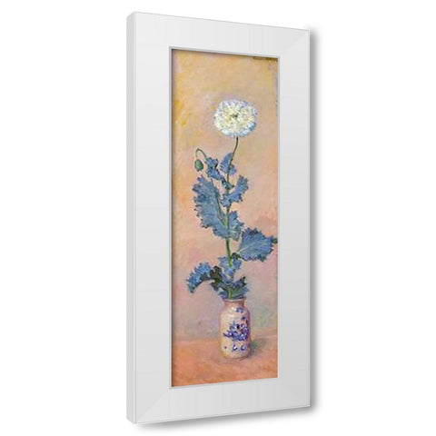 White Poppy White Modern Wood Framed Art Print by Monet, Claude