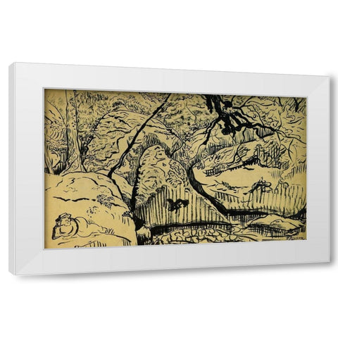 Paysage A Huelgoat White Modern Wood Framed Art Print by Ranson, Paul