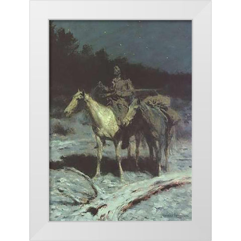 A Dangerous Country White Modern Wood Framed Art Print by Remington, Frederic