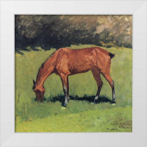A Study White Modern Wood Framed Art Print by Remington, Frederic