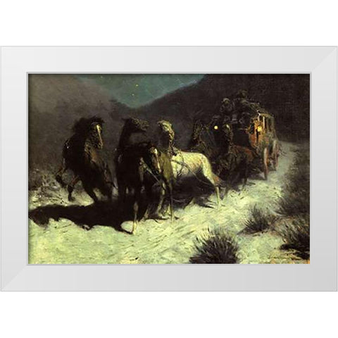 A Taint On The Wind White Modern Wood Framed Art Print by Remington, Frederic