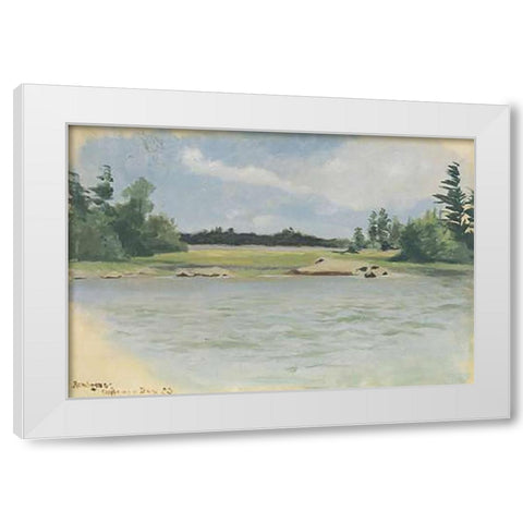 Chippewa Bay White Modern Wood Framed Art Print by Remington, Frederic