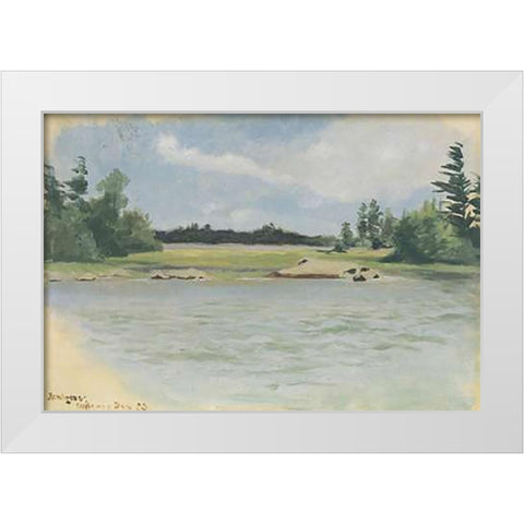 Chippewa Bay White Modern Wood Framed Art Print by Remington, Frederic