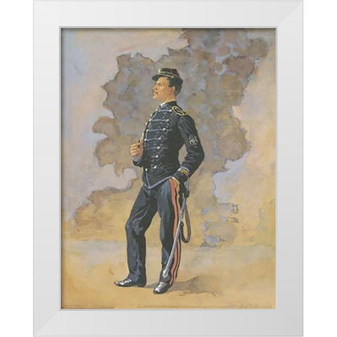 Lieutenant Engineer Battalion White Modern Wood Framed Art Print by Remington, Frederic