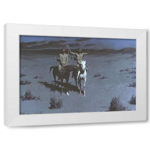 White Otter Is No Longer A Boy White Modern Wood Framed Art Print by Remington, Frederic