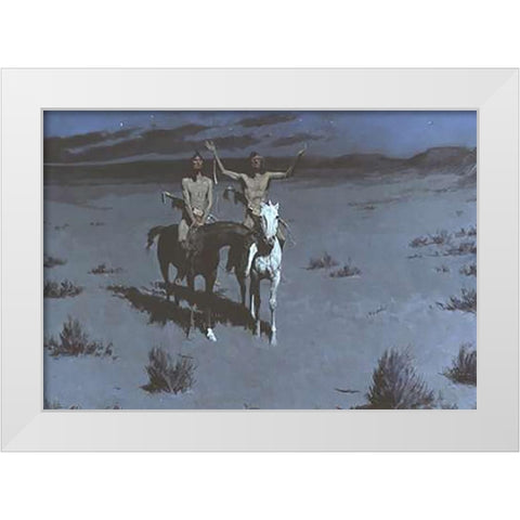 White Otter Is No Longer A Boy White Modern Wood Framed Art Print by Remington, Frederic