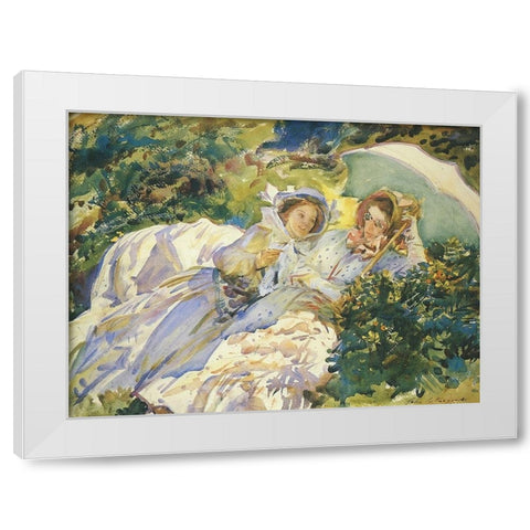 Simplon Pass, the Tease, 1911 White Modern Wood Framed Art Print by Sargent, John Singer