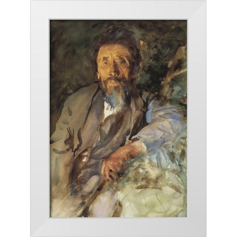 The Tramp White Modern Wood Framed Art Print by Sargent, John Singer