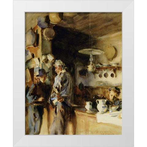 Wineshop, 1903 White Modern Wood Framed Art Print by Sargent, John Singer
