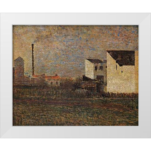 Industrial Suburb White Modern Wood Framed Art Print by Seurat, Georges