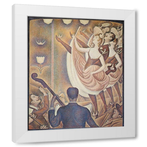 Le Chahut White Modern Wood Framed Art Print by Seurat, Georges