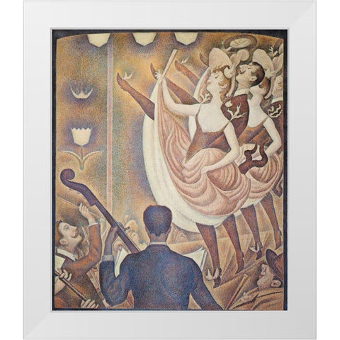 Le Chahut White Modern Wood Framed Art Print by Seurat, Georges