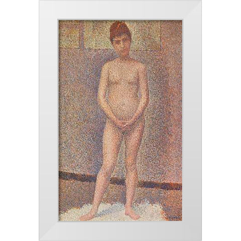 Standing Model White Modern Wood Framed Art Print by Seurat, Georges
