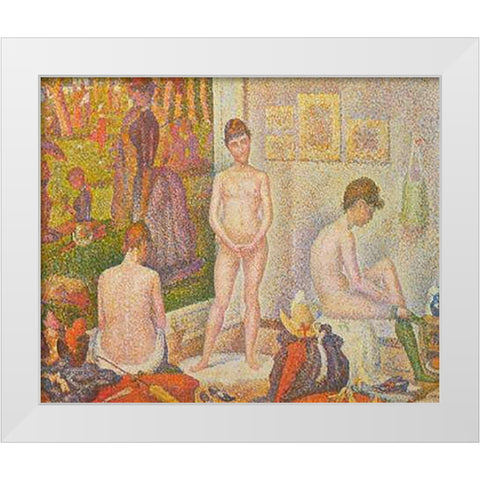 The Models White Modern Wood Framed Art Print by Seurat, Georges