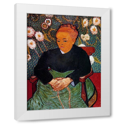 La Berceuse White Modern Wood Framed Art Print by Van Gogh, Vincent