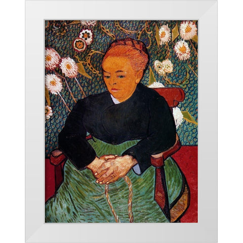 La Berceuse White Modern Wood Framed Art Print by Van Gogh, Vincent