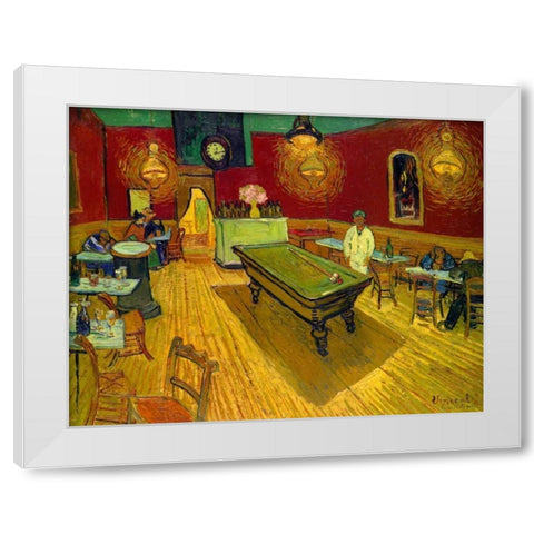 The Night Cafe, 1888 White Modern Wood Framed Art Print by Van Gogh, Vincent