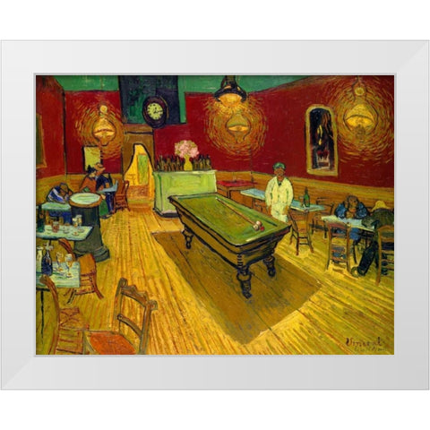 The Night Cafe, 1888 White Modern Wood Framed Art Print by Van Gogh, Vincent