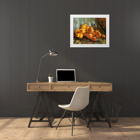 Pears White Modern Wood Framed Art Print by Van Gogh, Vincent