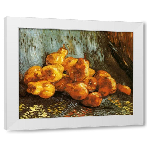 Pears White Modern Wood Framed Art Print by Van Gogh, Vincent