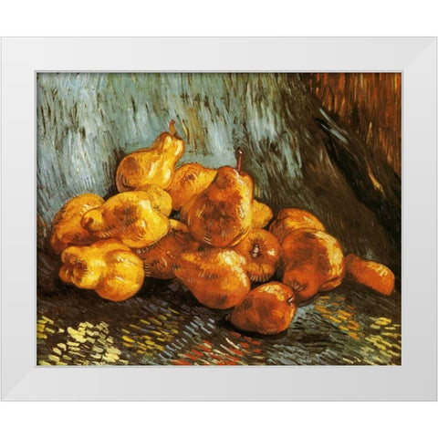 Pears White Modern Wood Framed Art Print by Van Gogh, Vincent