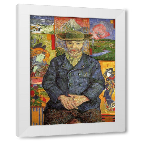 Portrait Pere Tanguy White Modern Wood Framed Art Print by Van Gogh, Vincent