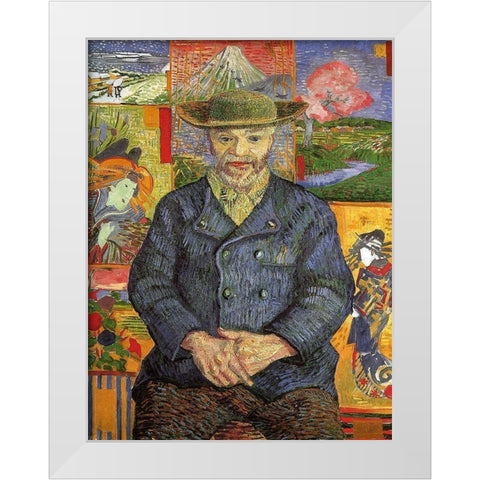 Portrait Pere Tanguy White Modern Wood Framed Art Print by Van Gogh, Vincent