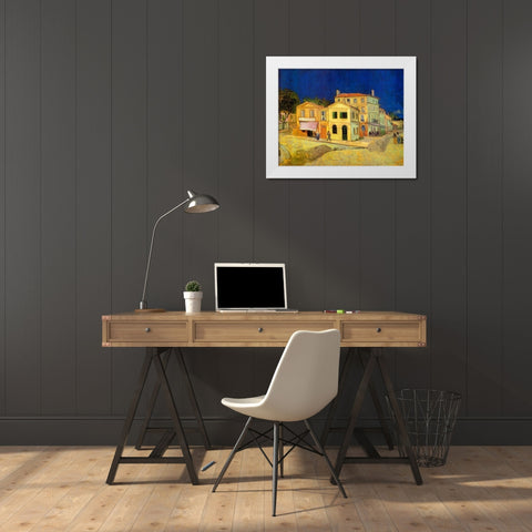 The Yellow House, 1888 White Modern Wood Framed Art Print by Van Gogh, Vincent