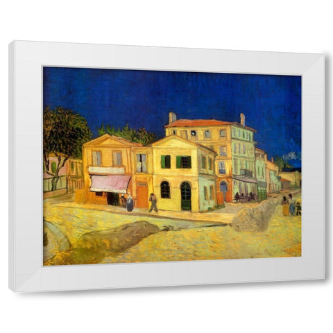 The Yellow House, 1888 White Modern Wood Framed Art Print by Van Gogh, Vincent