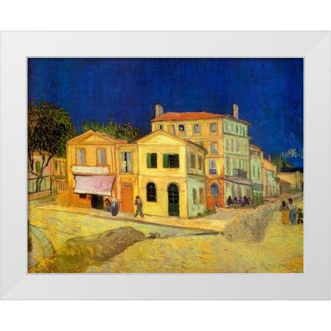 The Yellow House, 1888 White Modern Wood Framed Art Print by Van Gogh, Vincent