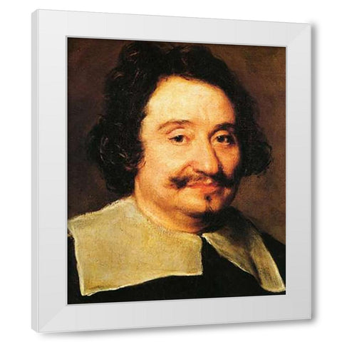 Barber To The Pope White Modern Wood Framed Art Print by Velazquez, Diego