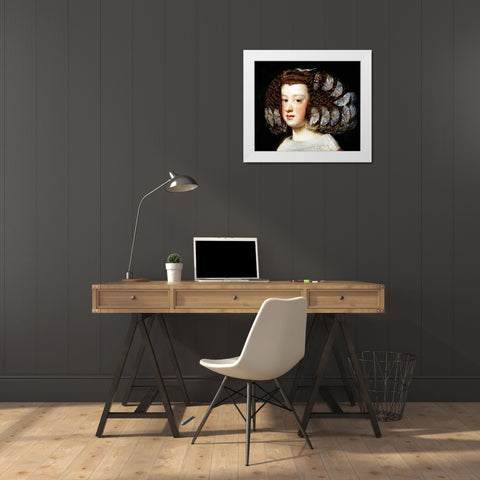 Infanta Maria Teresa 2 White Modern Wood Framed Art Print by Velazquez, Diego