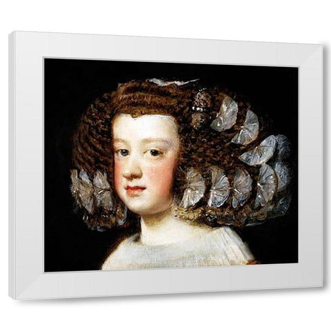 Infanta Maria Teresa 2 White Modern Wood Framed Art Print by Velazquez, Diego