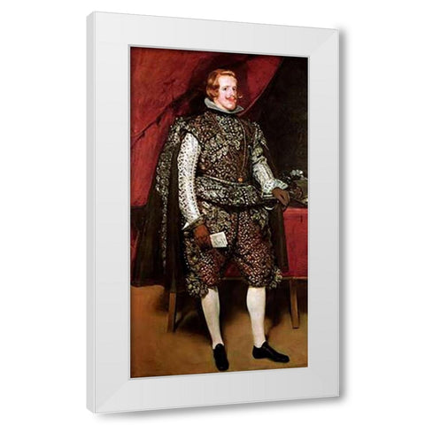 King Philip IV In A Costume With Silver White Modern Wood Framed Art Print by Velazquez, Diego