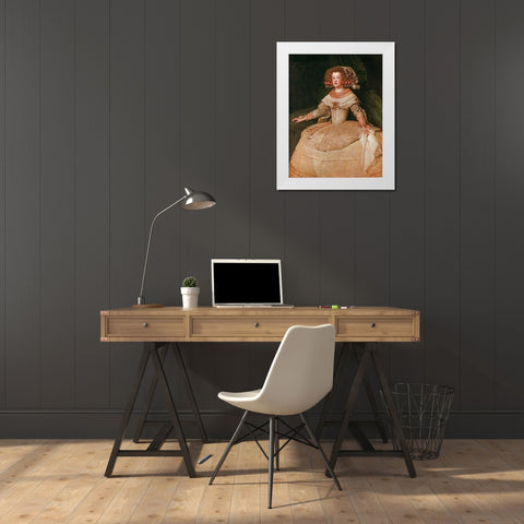 The Infanta Maria Teresa White Modern Wood Framed Art Print by Velazquez, Diego