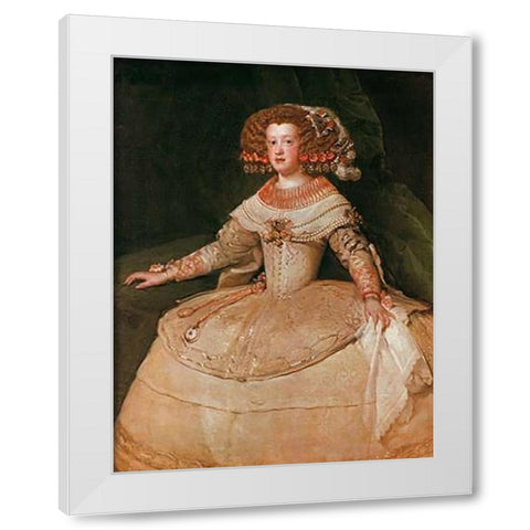 The Infanta Maria Teresa White Modern Wood Framed Art Print by Velazquez, Diego