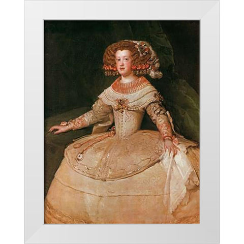 The Infanta Maria Teresa White Modern Wood Framed Art Print by Velazquez, Diego