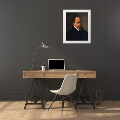 The Poet Don Luis De Gongora YArgote White Modern Wood Framed Art Print by Velazquez, Diego