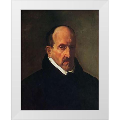 The Poet Don Luis De Gongora YArgote White Modern Wood Framed Art Print by Velazquez, Diego