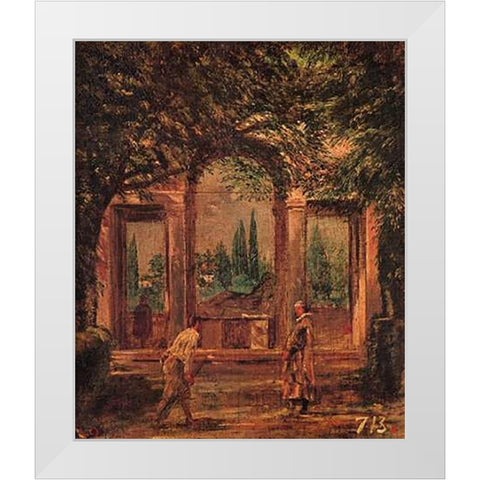 View Of The Gardens Of The Villa Medici Rome White Modern Wood Framed Art Print by Velazquez, Diego