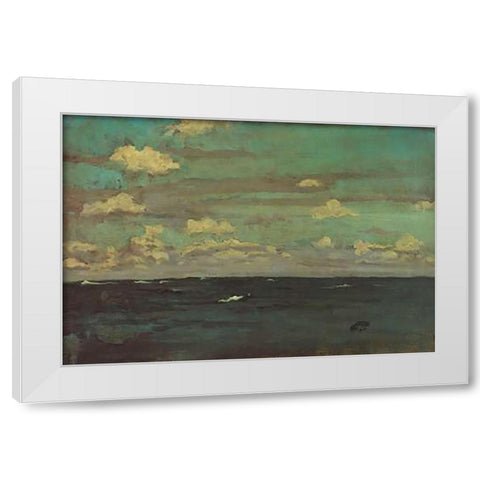 Violet And Silver A Deep Sea 1893 White Modern Wood Framed Art Print by Whistler, James McNeill