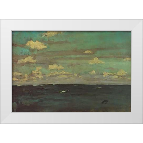 Violet And Silver A Deep Sea 1893 White Modern Wood Framed Art Print by Whistler, James McNeill