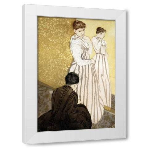 The Fitting White Modern Wood Framed Art Print by Cassatt, Mary